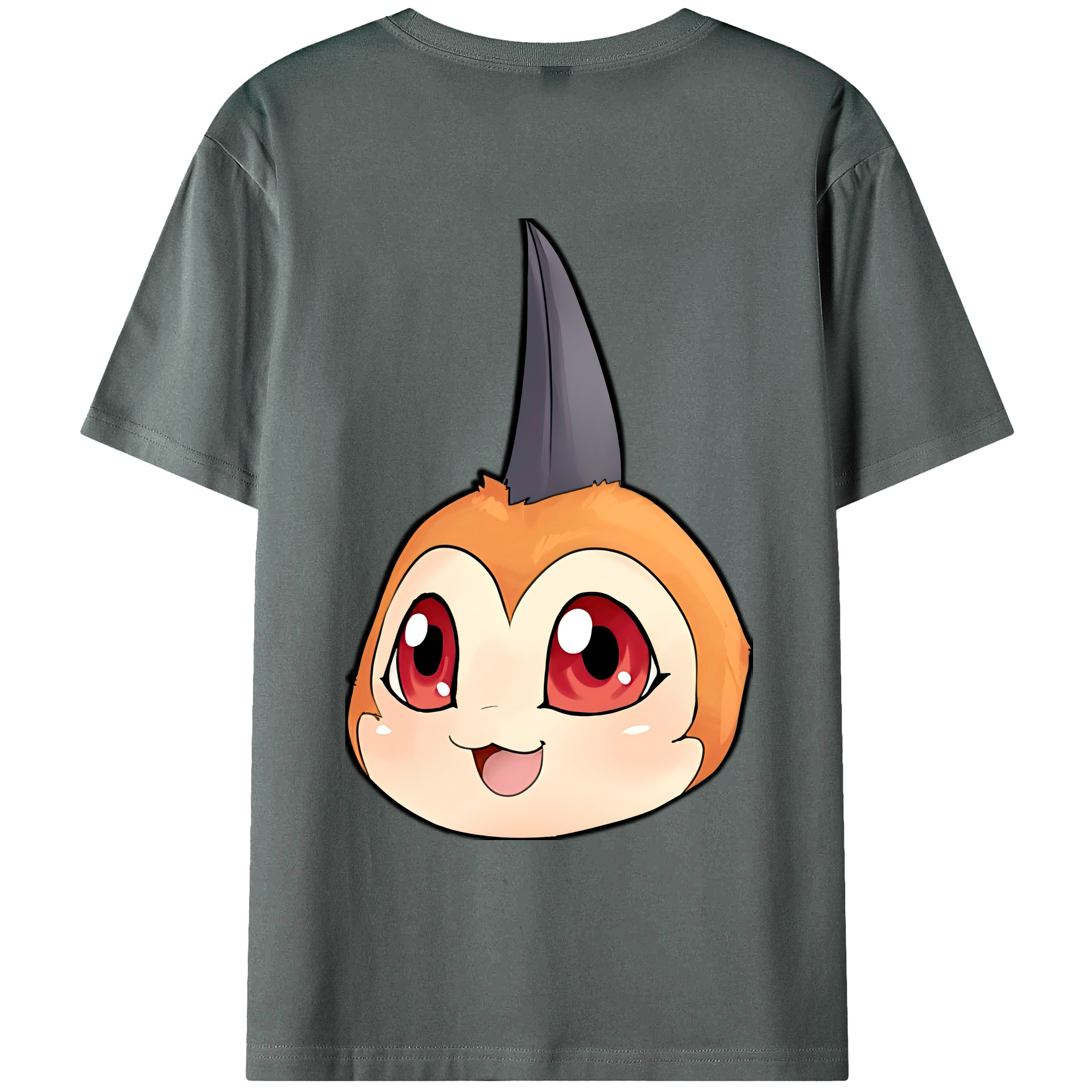 （画像用） Digimon デジタルモンスター/デジモン 綿100％ メンズ半袖Tシャツ（バックプリント） 通気性